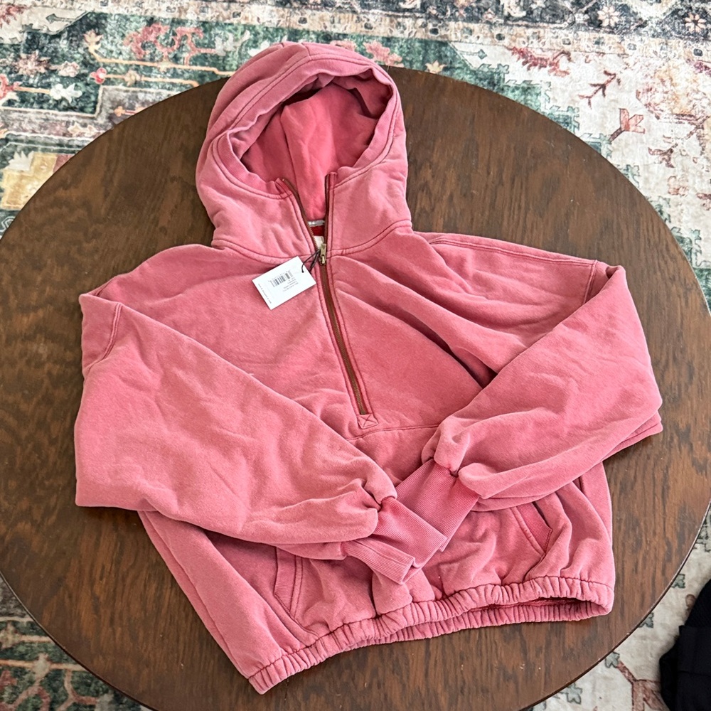 Women's Pink Half-Zip Hoodie